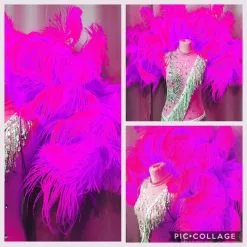 Demie Roue En Plumes D'autruche Torsadées