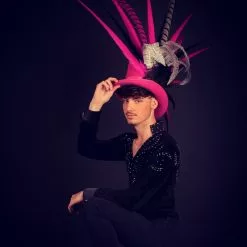 Chapeau Haut De Forme Plumes