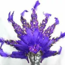 Casque Avec Plumes Strass Et Paillettes