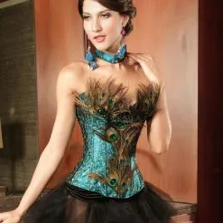 Robe Plumes De Paon Corset