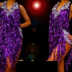 Robe Type Salsa à Franges