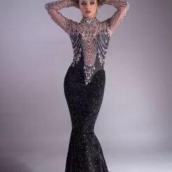 Robe En Strass Et Velours
