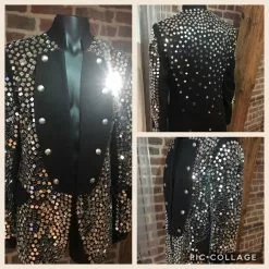 Veste Noire Avec Incrustations Pierres