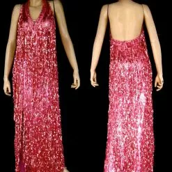 Robe Fourreau En Paillettes à Franges