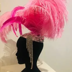 Casque Modiste En Strass Et Plumes